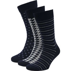 Suitable Sokken 3-Pack Print Navy - Maat 42-46 - Heren - Halfhoge sokken