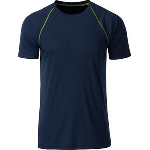 James and Nicholson - Heren Sportshirt (Navy/Geel)