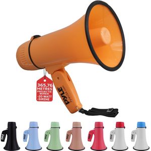 Pyle Megafoon Luidspreker - 20Watt PA Bullhorn- Draagbare Luidspreker met Sirene en Verstelbaar Volume