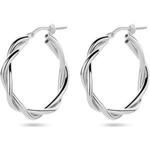 Zilver Gerhodineerd Oorringen 3,5 MM Gedraaide Buis 1338734