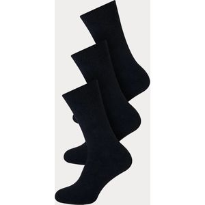 Marco rossi - 3 paar badstof Thermo sokken Dames - Heren - Warme sokken - ( zwart ) maat 43-46