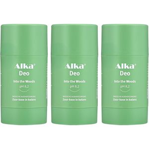 Alka® Deo Into the Woods - 3 x 30ml - Basische Deo pH 8,2 - Vegan & Natuurlijke en Gezonde Deodorant - 0% Aluminium - Deodorant Stick - Unisex