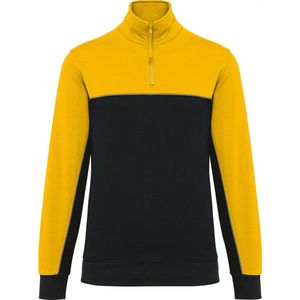 Sweatshirt Unisex 5XL WK. Designed To Work 1/4-ritskraag Lange mouw Black / Yellow 60% Katoen, 40% Polyester