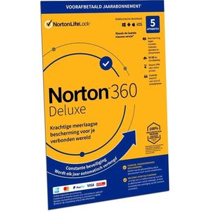 Norton 360 Deluxe 2023 - 5 apparaten - 1 jaar - Retailverpakking