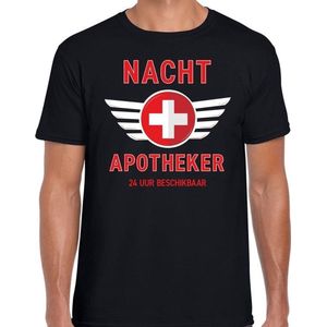 Nacht apotheker drugs verkleed t-shirt zwart voor heren - apotheker carnaval / feest shirt kleding / kostuum S