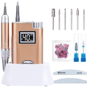 Professionele nagelfrees met 40.000 omw/min, oplaadbaar en draagbaar, complete set met bits en vijlen