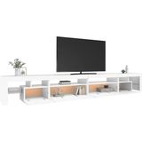 The Living Store Tv-meubel - LED-verlichting - Wit - 290 x 36.5 x 40 cm - Bewerkt hout