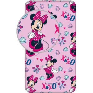 Disney Minnie Mouse hoeslaken xoxo 90 x 200 cm Roze