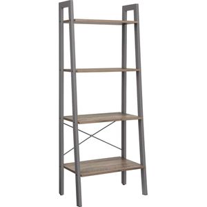 Vasagle Platenspeler Meubel - Platenkast - Hout Industrieel design - 56 x 34 x 137.5 cm (L x W x H)