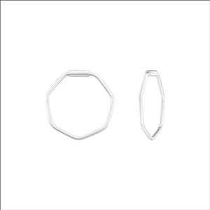 Aramat Jewels Oorringen - Zilveren oorringen zeshoekig - Zilver - Vrouwen - Kinderen - 4