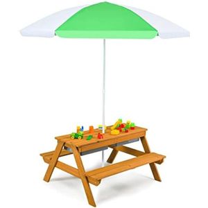 Gratyfied - Tuinset kinderen - Picknicktafel kinderen - Tuinstoel kinderen - Tuintafel kinderen - Kindertafel buiten - 92 x 86 x 49,5 cm - 8 kg - Wit