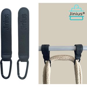Jinius ® - Zwart - Buggy - Tassen Haak - Boodschappen haak - Stroller Hook - Kinderwagen tassenhaakjes - Haakjes voor tassen - Buggy haakjes - Set van 2