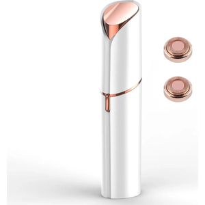 Wit elektrisch apparaat voor gezichtsontharing, pijnloze ontharing.