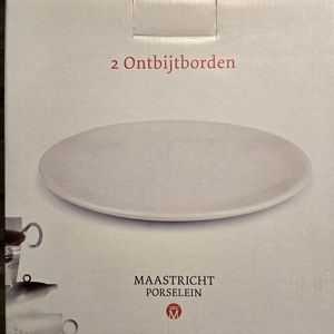 Maastricht Porselein Bord Lux 20 cm Offwhite Porselein 2 stuk(s)