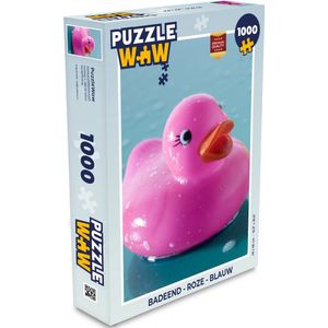 Puzzel Badeend - Roze - Blauw - Legpuzzel - Puzzel 1000 stukjes volwassenen