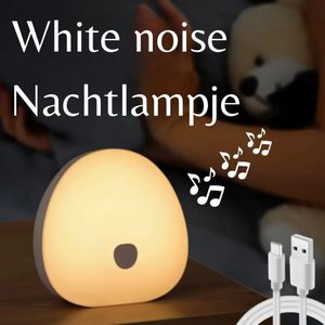 White Noise Baby Slaaplamp – LED Nachtlampje met Geluid – RGB Licht & 10 Natuurgeluiden – USB Oplaadbaar – Timer & Geheugenfunctie – Slaaphulp