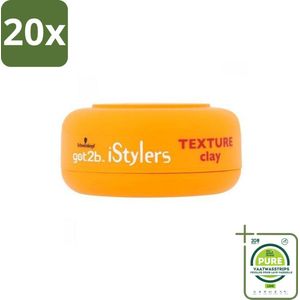20 x Got2B - Styling Clay - I-Styler - 75 ml - Grootverpakking - Matte Haar - Styling Clay - Haar Textuur - Hold Haar - Natuurlijke Look