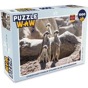 Puzzel Familie - Stokstaartjes - Dieren - Legpuzzel - Puzzel 1000 stukjes volwassenen
