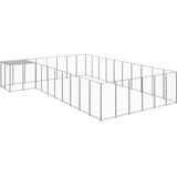 The Living Store Hondenkennel 19-36 m² staal zilverkleurig - Kennel
