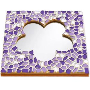 Mozaiek pakket Spiegel Bloem Wit-Paars-Violet