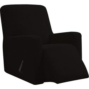 Hoes fauteuil jacquard, Fauteuilhoezen, stretchhoes voor relaxfauteuil compleet, Elastische hoes voor tv fauteuil (Zwart)