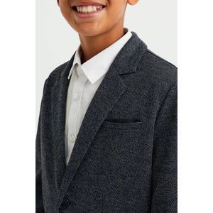 WE Fashion Gemêleerd Colbert Donkerblauw Melange