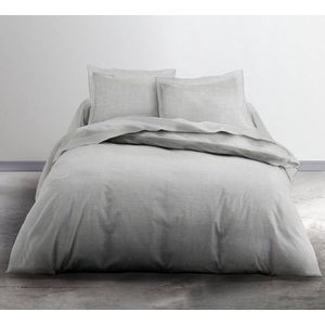 Dekbedovertrek Uni chiné lichtgrijs flanel