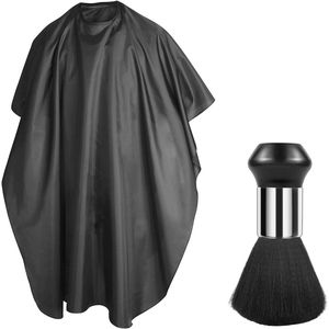 Kapperscape Uniseks voor Haarstyling en Knippen - Zwart Saloncape met Nekborstel - 2 Stuks