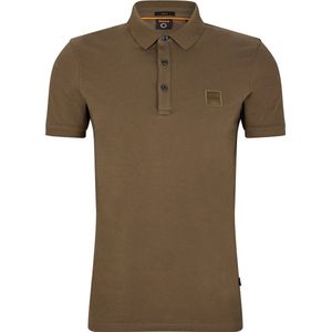 BOSS Slim Fit Polo met Logo Kaki