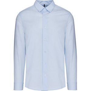 Kariban Herenoverhemd in popeline met lange mouwen K513 - Striped Pale Blue / White - S