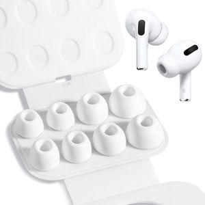 Namajunas - 4 Paar Vervangende Oordopjes Tips Geschikt voor AirPods Pro Gen 1 & 2 - Siliconen Oordopjes - AirPods Pro vervangende oortips - Met Ruisonderdrukkingsgat - Draagbare Opbergdoos - Maat S/M/2*L - Wit