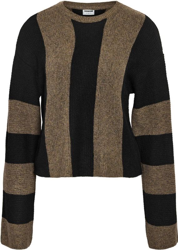 Noisy may - Nmagatha Wide Sleeve Knit - Trui - Morel/Black - Dames