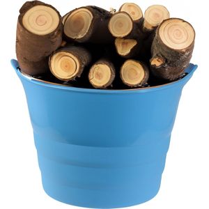 Haardblokken/houtblokken flexibele emmer/kuip - blauw - 42 liter -38 x 45 cm - kunststof