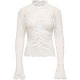 Jacqueline de Yong T-shirt Jdylala High Neck Lace Top Jrs 15377339 Cloud Dancer Dames Maat - XS