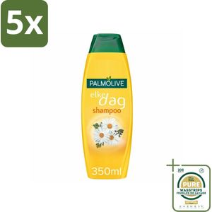 5 x Palmolive - Shampoo - Elke Dag - Kamille-Extract - Voor Normaal Haar - 350 ml - Grootverpakking - Shampoo Voor Normaal Haar - Dagelijks Gebruik Shampoo - Kamille Extract Shampoo - Milde Shampoo - PH-huidneutraal Shampoo