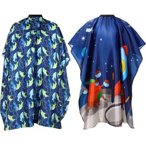 Kapmantel - Kappersset voor Kinderen - Dolfijnpatroon en Oogmonster - Voor Kapsalon en Thuisgebruik