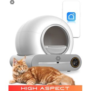 High Aspect® Zelfreinigende Kattenbak XXL - Inclusief 1 Navulrol - 65L - Automatische Kattenbak - Elektrische Kattenbak - Incl. App - Wit