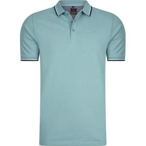 Mario Russo Polo shirt Edward - Polo Shirt Heren - Poloshirts heren - Katoen - 4XL - Smoke Blauw