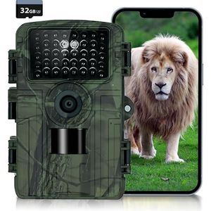 Wildcamera Voor Buiten – Wildcamera met Nachtzicht Inclusief 32g SD-kaart – Wild Camera 1080p – bluetooth