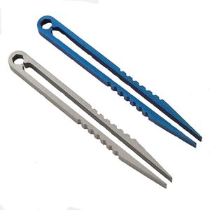 ByShane - Draagbare Titanium Legering Pincet Set voor Outdoor Activiteiten - Reizen, Camping, Bergbeklimmen - Zilver en Blauw