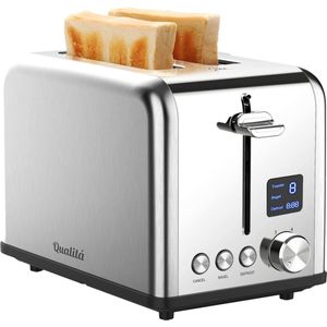 Qualitá® Broodrooster met TostiKlemmen - Retro Tostiapparaat - Sandwichrooster - Croque Monsieur Toestel - RVS