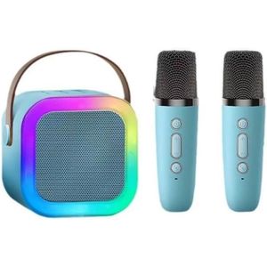 Draadloze Bluetooth Karaoke Luidspreker Microfoon K12 Thuis KTV Karaoke Machine RGB Licht Draagbare Mini Bluetooth Luidspreker (Blauw)