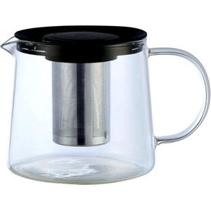 KINGHOFF Theepot met RVS filter 1,5 liter - hoogwaardig borosilicaatglas - vaatwasserbestendig