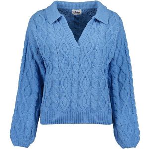 Blue Seven dames trui - dames trui v-hals - blauw - 247717 - maat 42