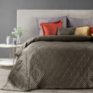 Oneiro’s luxe ARIEL Type 3 Beddensprei Bruin - 220x240 cm – bedsprei 2 persoons - beige – beddengoed – slaapkamer – spreien – dekens – wonen – slapen