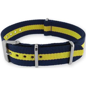 NATO Horlogeband G10 Military Nylon Strap Regimental Blauw Geel 20mm