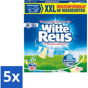 Witte Reus - Waspoeder - Witte Was - 90 Wasbeurten - 4,5 kg - Bulkverpakking - 5 stuks
