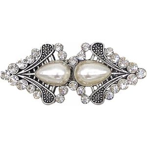 Fako Bijoux® - Vestsluiting Classic - Clip Met Haakje - Vestclip - Vestklem - Arrow - Zilverkleurig