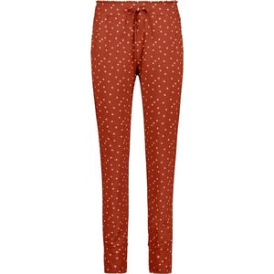 Cyell ART OF DOT dames pyjamabroek lang - roestbruin met dots - Maat 36 Roestbruin met dots maat 36 (S)