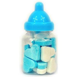 Baby fles blauw vruchtenhartjes - Babyshower geboorte snoep - jongen  - 12 flesjes